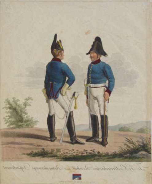 Royal Austrian Troops, circa 1820, offers a detailed portrayal of early 19th-century Austrian military uniforms. 