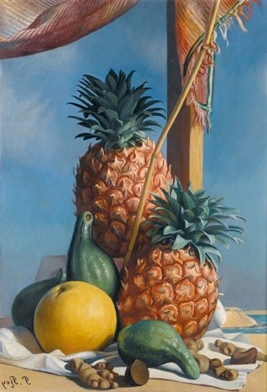 Les Ananas by Pierre Roy reflects mystery and symbolism.