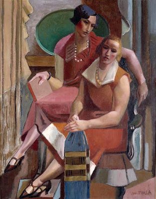 Les deux amies (1925) by André Lhote merges Cubism with a deep interest in geometric abstraction and human interaction.
