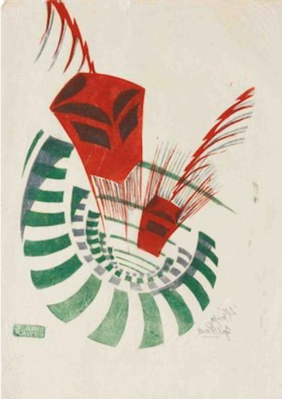 Lifts (c. 1930) by Cyril Power reflects the mechanized movement and vertical dynamism of modern city life.