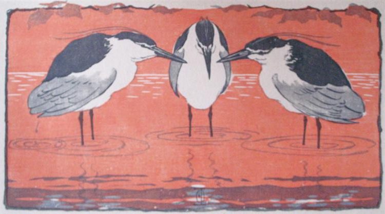 Night Herons (1896) showcases his elegant and nature-inspired aesthetic.
