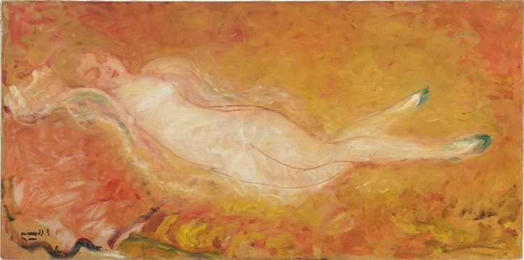 Nude with Green Slippers by Émilie Charmy in c.1900