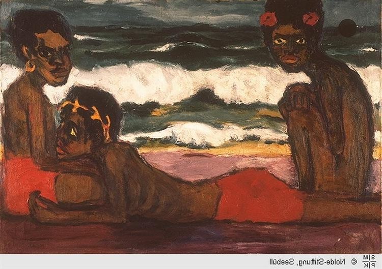 Papuan Youth (Papua-Jünglinge), 1914 by Emil Nolde reflects his fascination with non-European cultures.