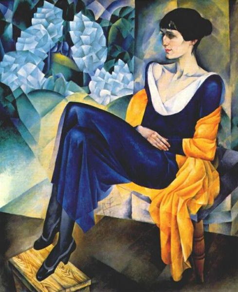 Portrait of Anna Akhmatova (1914) captures the renowned Russian poetess in a moment of introspective grace. 
