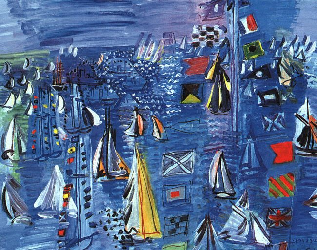 Regatta at Cowes (1934) exemplifies his signature style—bold colors, fluid lines, and a joyful representation of movement.