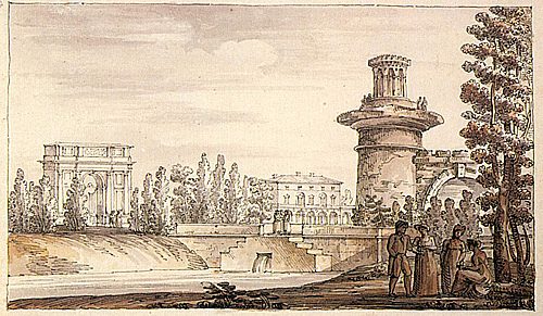 Ruined tower and Orlovsky gate reflects his deep engagement with Russian architectural heritage while incorporating Neoclassical sensibilities.