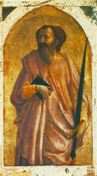 St. Paul (1426) by Masaccio reflects the Renaissance ideals of naturalism and individual character in religious art.