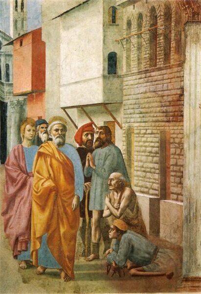St. Peter Healing the Sick with His Shadow, 1424–1425  reflects the Renaissance exploration of perspective, naturalism, and the power of faith in everyday life.