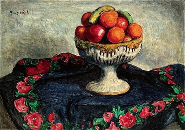 Still Life with Fruits (1911) is an early example of his engagement with Post-Impressionism and early modernist techniques