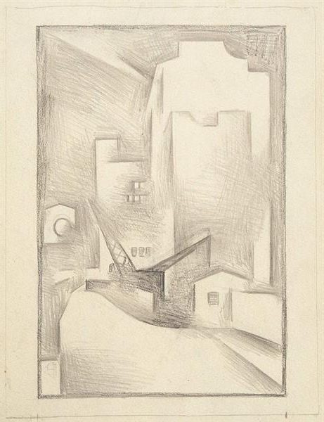 Study for 'Nocturne, Wynyard Square' (1932) by Dorrit Black showcases her creative process leading to the final composition.