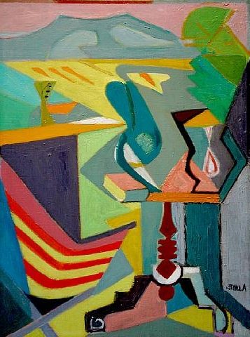 Sur la Terrasse (1945) by André Lhote showcases the artist's mature style