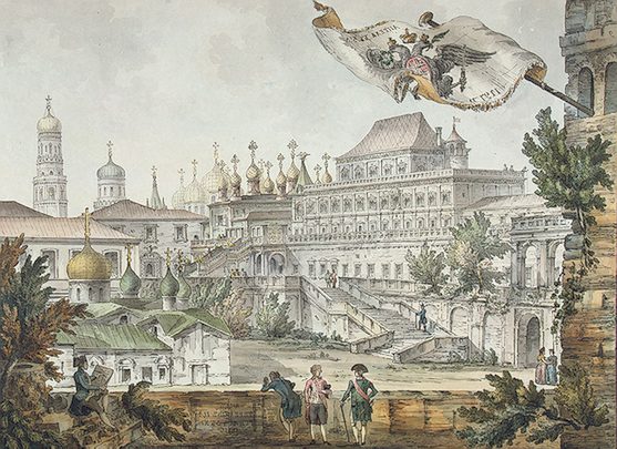Terem Palace reflects the architectural contrast between traditional Russian design and Neoclassical European influences.