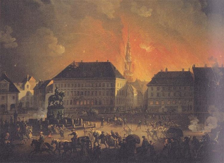 The British Bombardment of Copenhagen, Night Between 4th and 5th of September 1807 captures the chaotic and fiery scenes of the bombardment