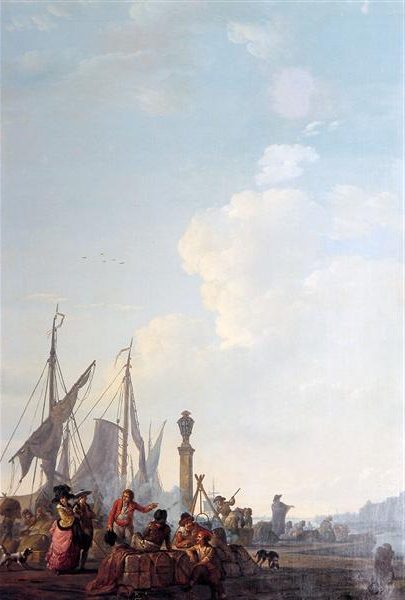 The Foreign Trade  reflects the economic and maritime importance of the Netherlands during the era.