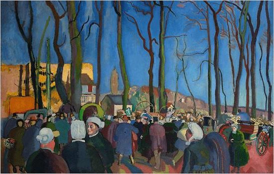 The Onion Market (La Foire aux Oignons, c. 1907) showcases his evolving use of color, dynamic composition, and lively depiction of everyday life.