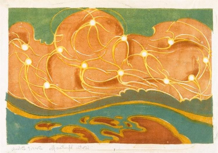 Watersprites (1931) reflects her innovative approach to modernism and her embrace of Cubist influences. 