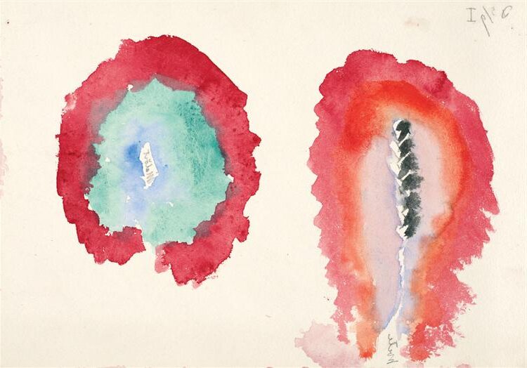 Wheat and Wormwood (1922) by Hilma af Klint reflects themes of duality, nature, and spiritual symbolism.