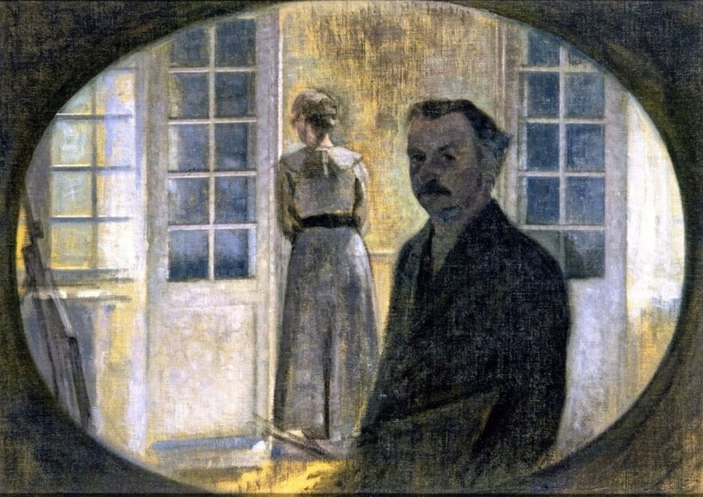 Double Portrait of the Artist and His Wife Seen Through a Mirror (1911) reflects the artist’s fascination with quiet introspection