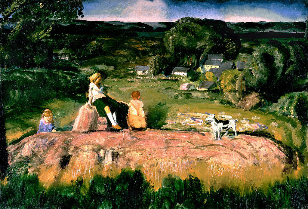 Three Children, 1919, by George Bellows  reflects a tender yet solemn view of childhood.