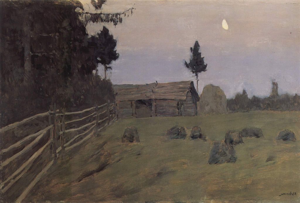 Dusk, 1900, by Isaac Levitan reflects the mood of quiet reflection and the passage of time as evening falls. 