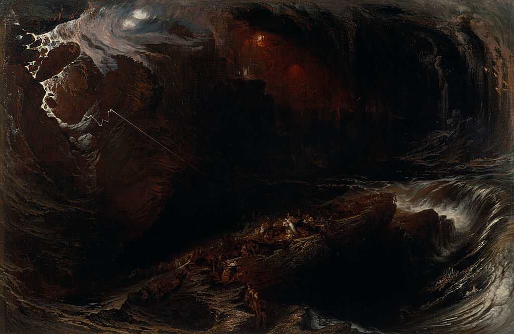 The Deluge, 1834 by John Martin reflects divine wrath and human desperation during the biblical Great Flood.