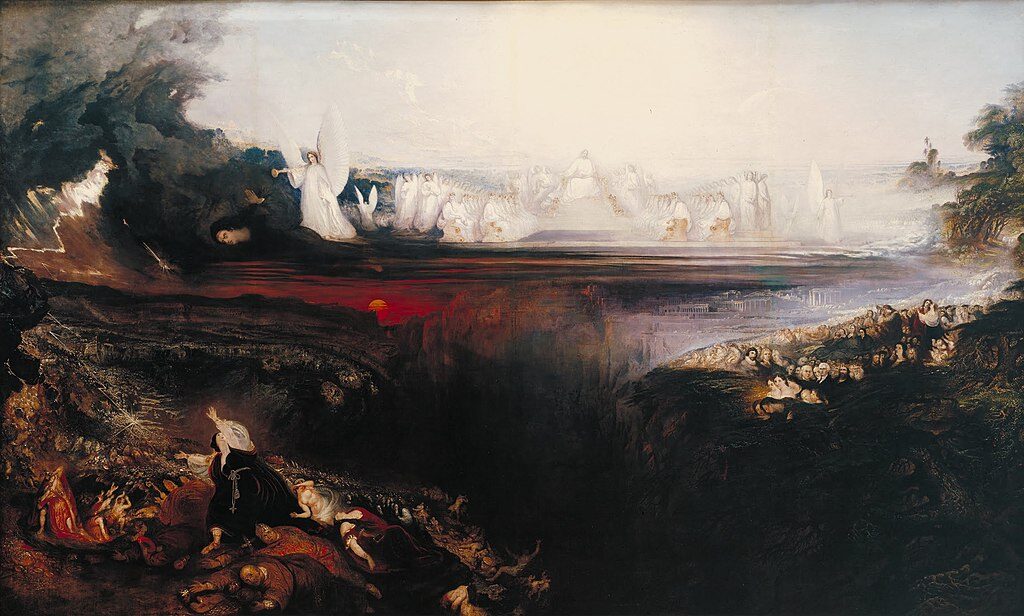 The Last Judgement, 1853 by John Martin reflects the dramatic and catastrophic final reckoning of humanity.