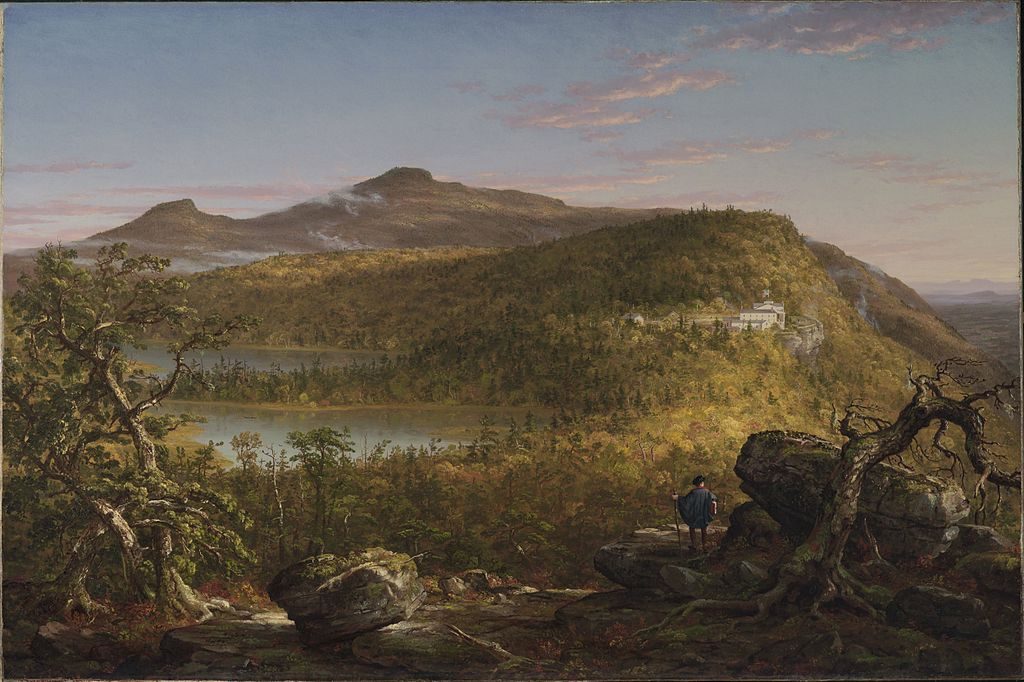 A View of the Two Lakes and Mountain House, Catskill Mountains, Morning (c. 1844) reflects the beauty and grandeur of the American wilderness.
