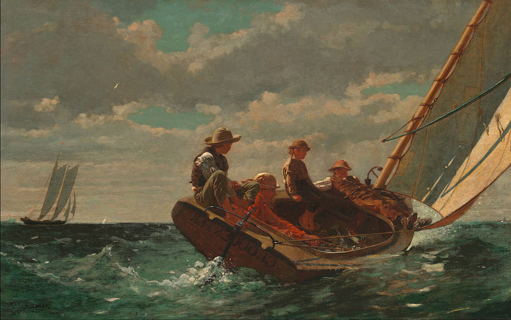 Breezing Up (A Fair Wind), 1873–76 reflects a sense of optimism and the strength of the American spirit through a simple yet powerful maritime scene.