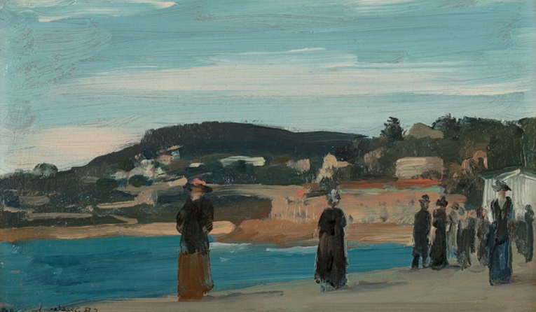 Promenade Along the Beach, Nice, 1909, by Charles Sheeler  reflects a serene moment of leisure and elegance.