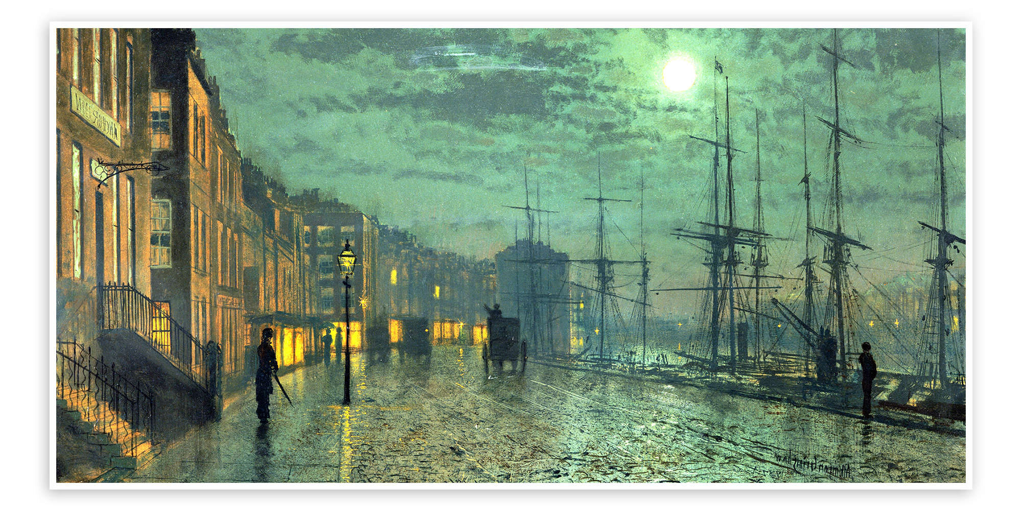 City Docks by Moonlight by John Atkinson Grimshaw