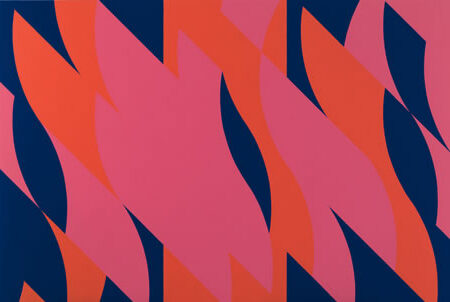 Red with Red 1 (2007) reflects a harmonious play of red and pink stripes