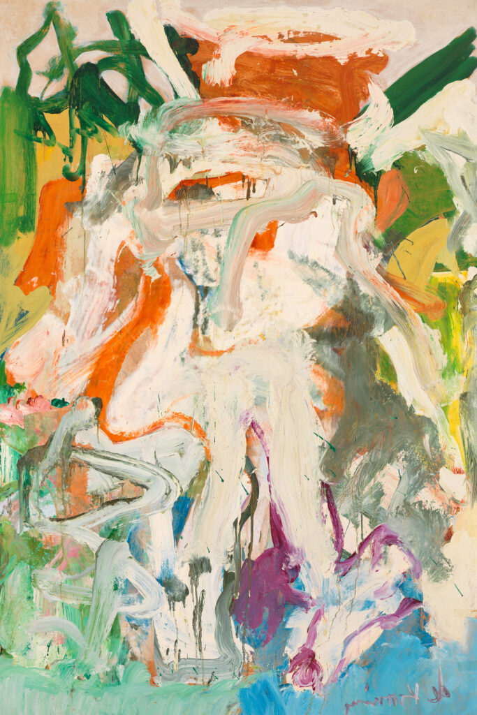 Woman in Landscape III, 1968 blends elements of abstraction and figuration.