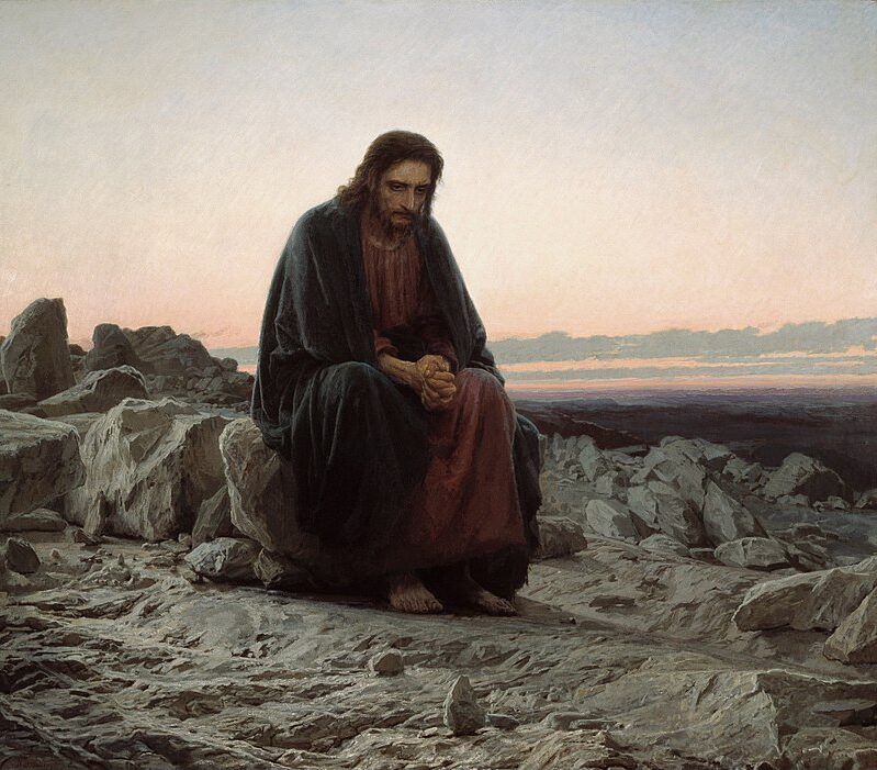 Christ in the Desert, 1872, by Ivan Kramskoy reflects spiritual solitude and inner struggle.