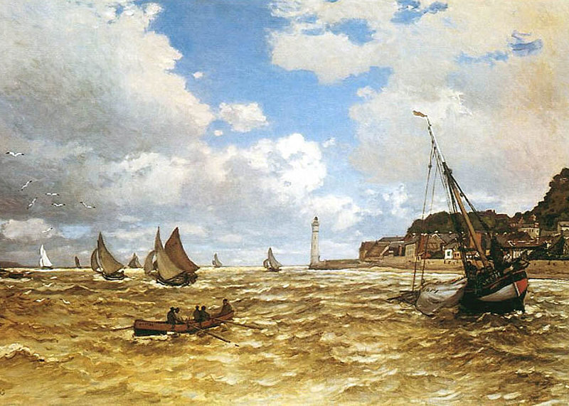 Mouth of the Seine at Honfleur (1865) reflects Monet’s early exploration of light, atmosphere, and natural landscapes