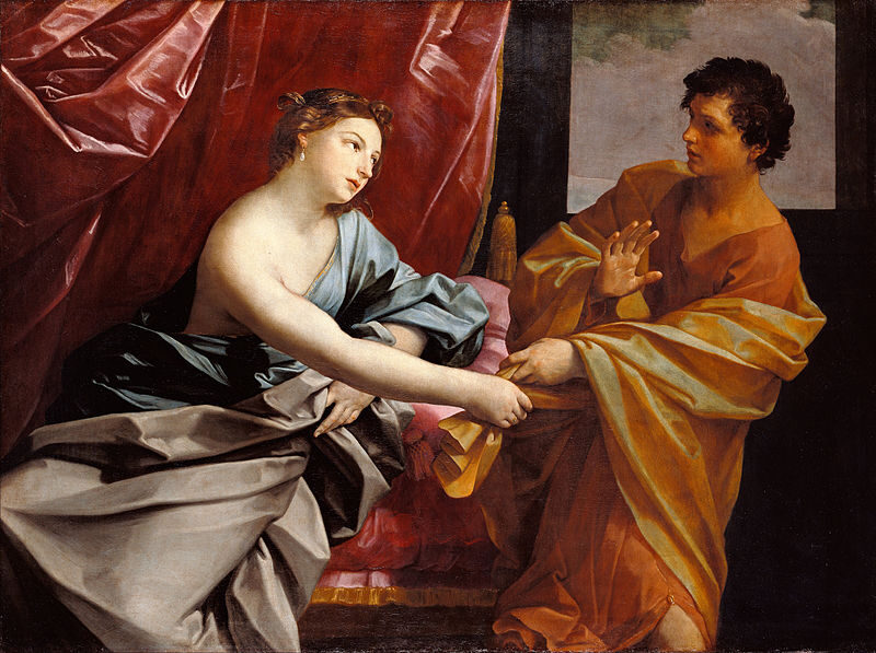Joseph and Potiphar's Wife (c. 1630) by Guido Reni reflects themes of virtue, temptation, and moral strength.