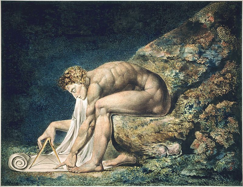 Newton (1795) by William Blake reflects his criticism of scientific materialism and rationalism.
