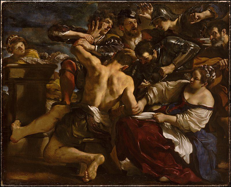 Samson Seized by the Philistines (1619) by Guercino reflects themes of betrayal, strength, and divine fate.