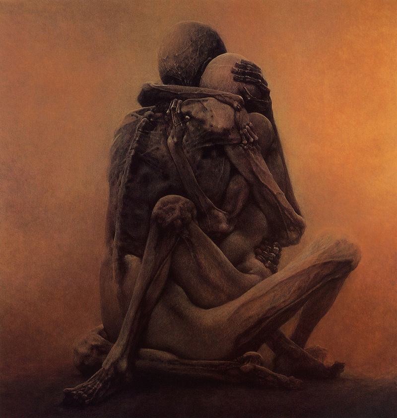 Oil Painting (1984) by Zdzisław Beksiński reflects a nightmarish post-apocalyptic landscape 