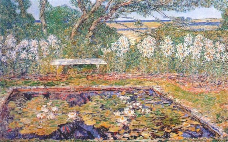 A Long Island Garden (1922) reflects the artist’s Impressionist approach to capturing the beauty of cultivated nature