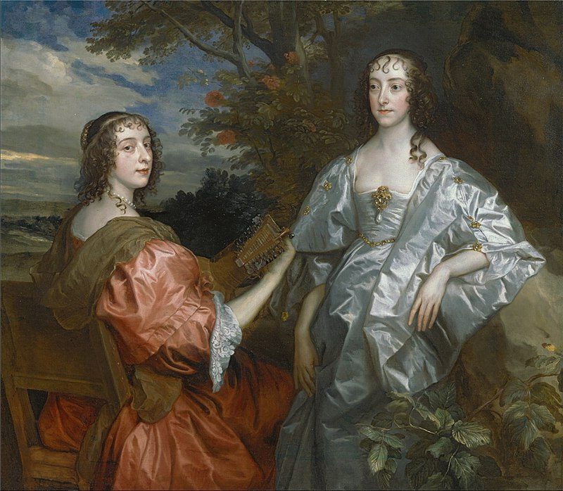 Katherine, Countess of Chesterfield, and Lucy, Countess of Huntingdon (c. 1636–40) reflects themes of aristocratic grace, familial bonds, and courtly elegance.
