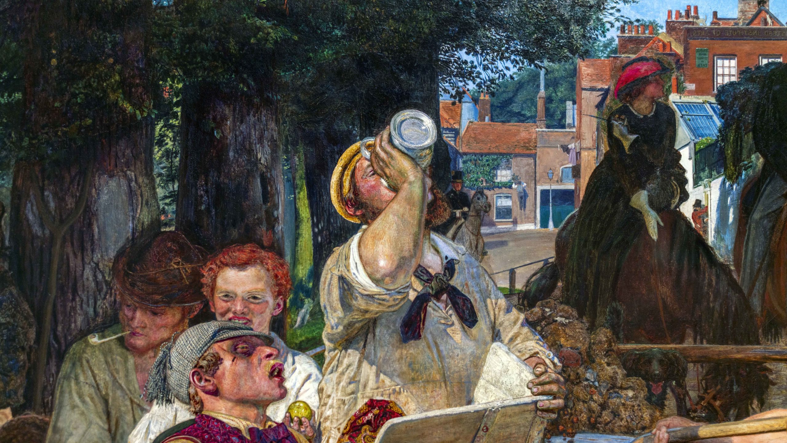 Drinking beer, (detail), Ford Madox Brown, Work, 1852-65