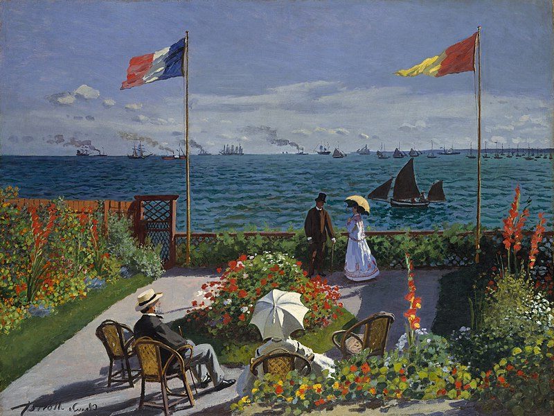 Garden at Sainte-Adresse ("Jardin à Sainte-Adresse"), 1867 showcases Monet’s early exploration of light, color, and composition. 