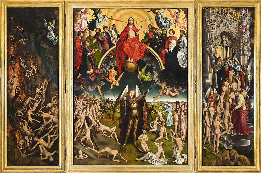 Last Judgement (1466–1473) by Hans Memling  reflects themes of divine justice, salvation, and damnation.