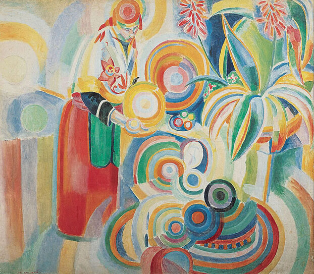 Portuguese Woman (1916) by Robert Delaunay emphasizes vibrant color and dynamic form over traditional representation.