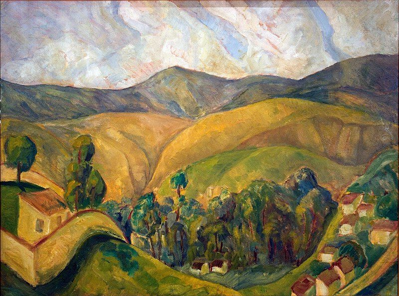 Landscape, 1911 reflects Rivera’s early exploration of European artistic influences.