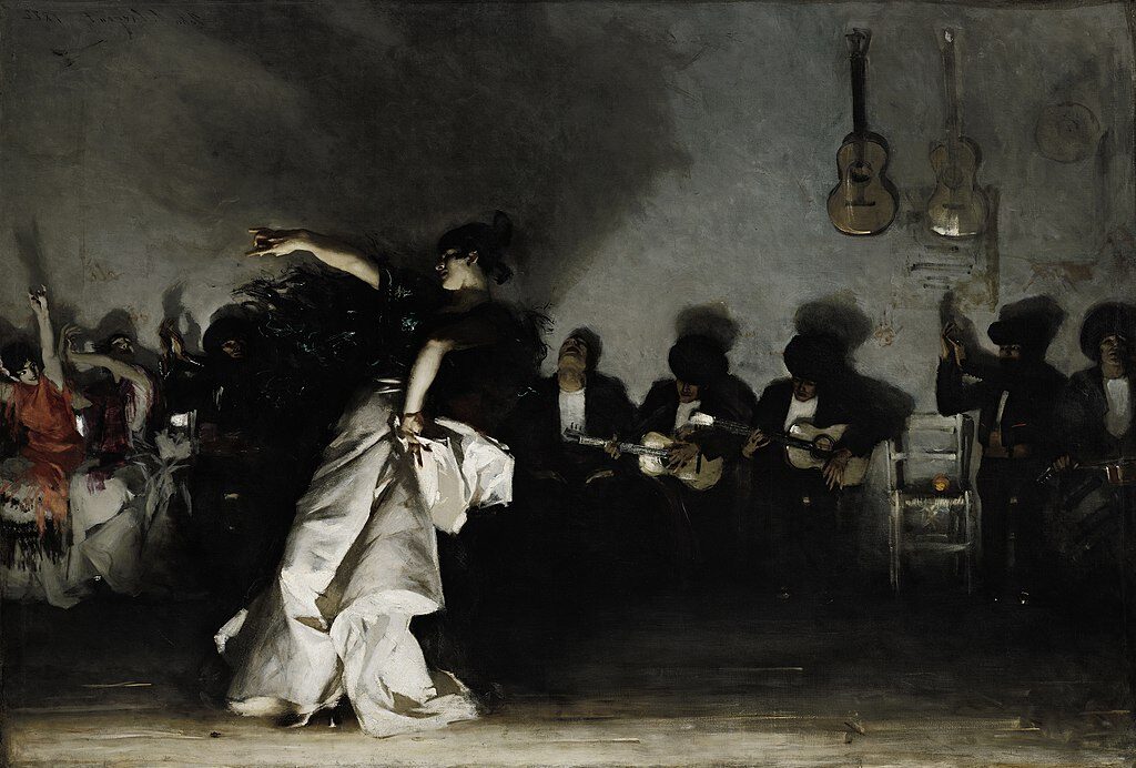 El Jaleo (Spanish Dancer), 1882 by  John Singer Sargent captures the energy and passion of Spanish dance.