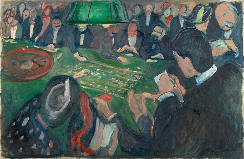 At the Roulette Table in Monte Carlo (1892) reflects a tense and atmospheric depiction of gambling