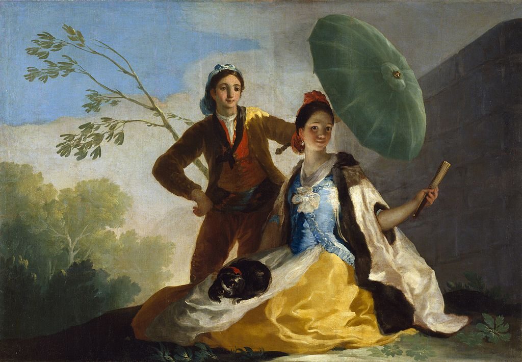 The Parasol (1777) by Francisco Goya emphasizes charm, elegance, and leisure.