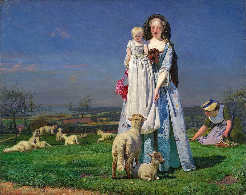 Pretty Baa-Lambs, 1851-1859, by Ford Madox Brown reflects a romanticized view of rural life.
