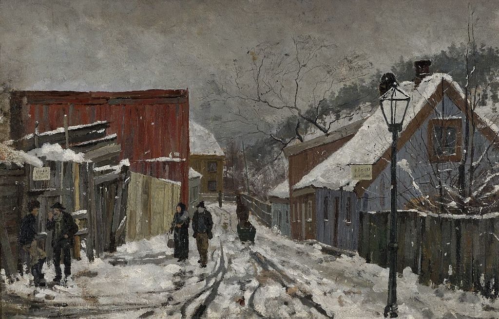 From Saxegårdsgate (c. 1882) capturing a quiet street scene with an emphasis on atmosphere and everyday reality.
